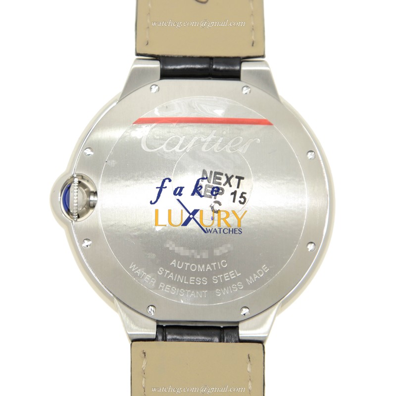 Cartier Ballon Bleu W69016Z4 - Replica Watch - Automatic - Steel Case - Silver Dial - Black - Image 4