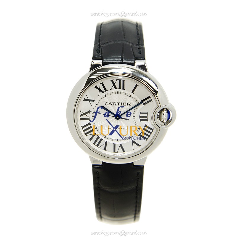 Cartier W69017Z4 BALLON BLEU Automatic Steel | Silver Dial Black Alligator | 1:1 Replica Watch - Image 2