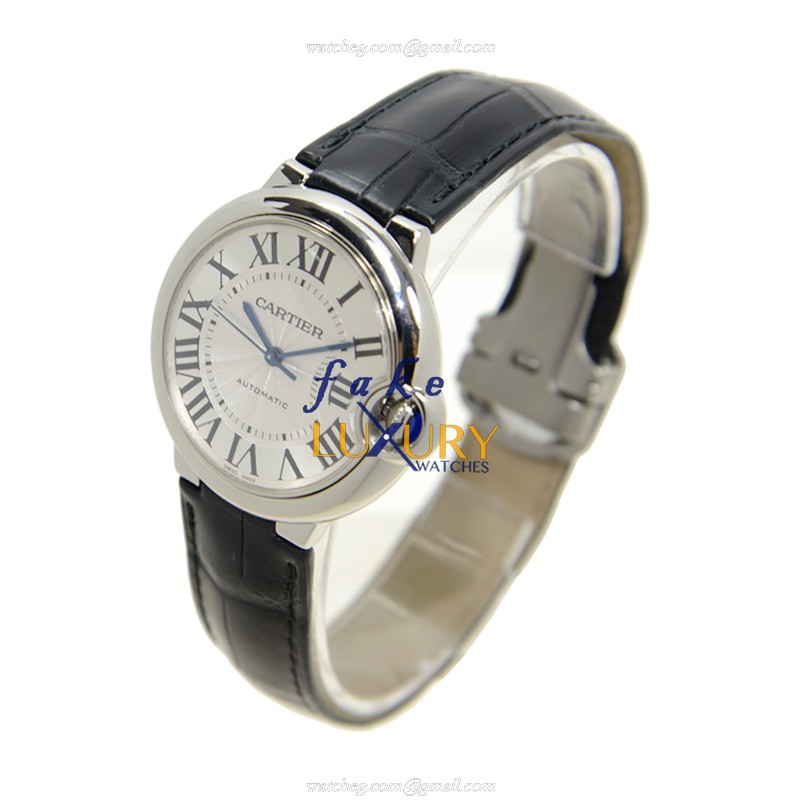 Cartier W69017Z4 BALLON BLEU Automatic Steel | Silver Dial Black Alligator | 1:1 Replica Watch - Image 3