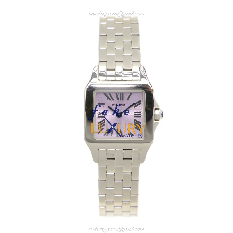 Cartier W2510002 SANTOS Quartz Stainless Steel Purple Dial Replica Watch - Image 2