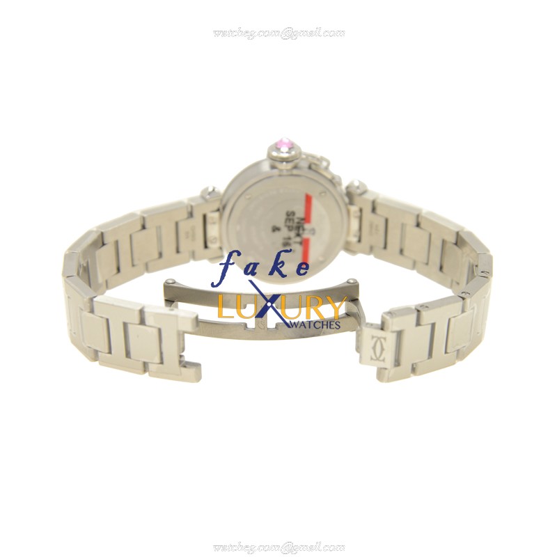 Cartier W3140008 Pasha de Cartier Replica Watch, Pink Dial, Steel Bracelet, Quartz - Image 5