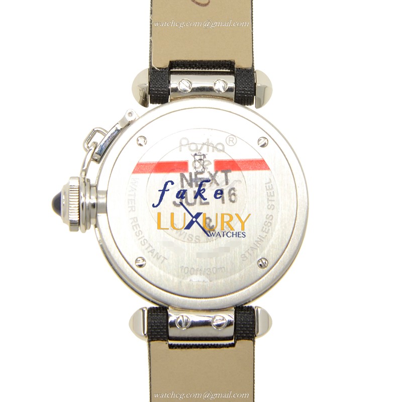 Cartier W3140025 Pasha de Cartier Replica Watch, Quartz, 27mm, Silver White Dial, Steel Case - Image 3