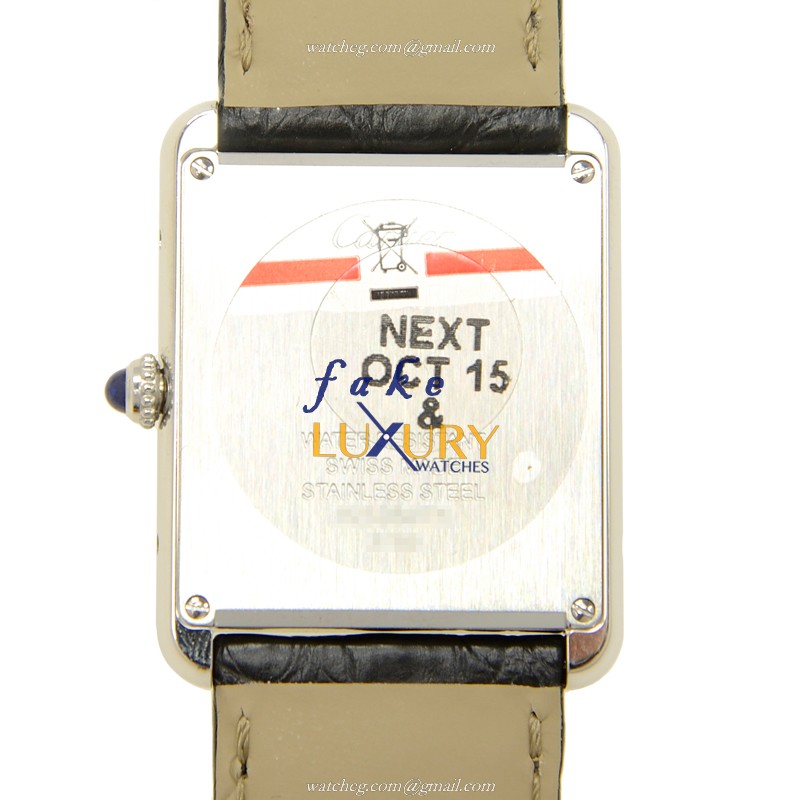 Cartier W5200003 Quartz Stainless Steel Replica Watch, White Dial, Alligator Strap - Image 3