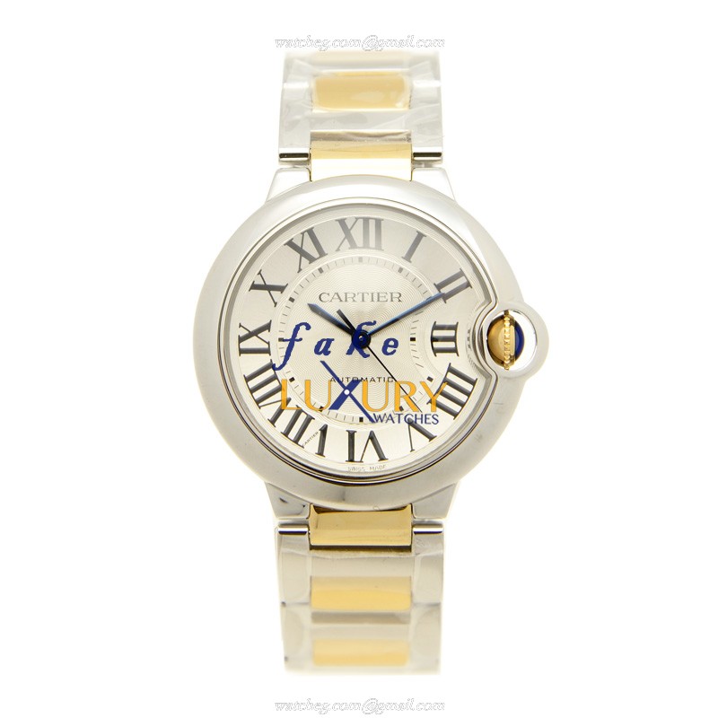 Cartier W6920047 BALLON BLEU Automatic Stainless Steel Watch, 36.60mm Case, Silver Dial, 18kt Gold - Image 2