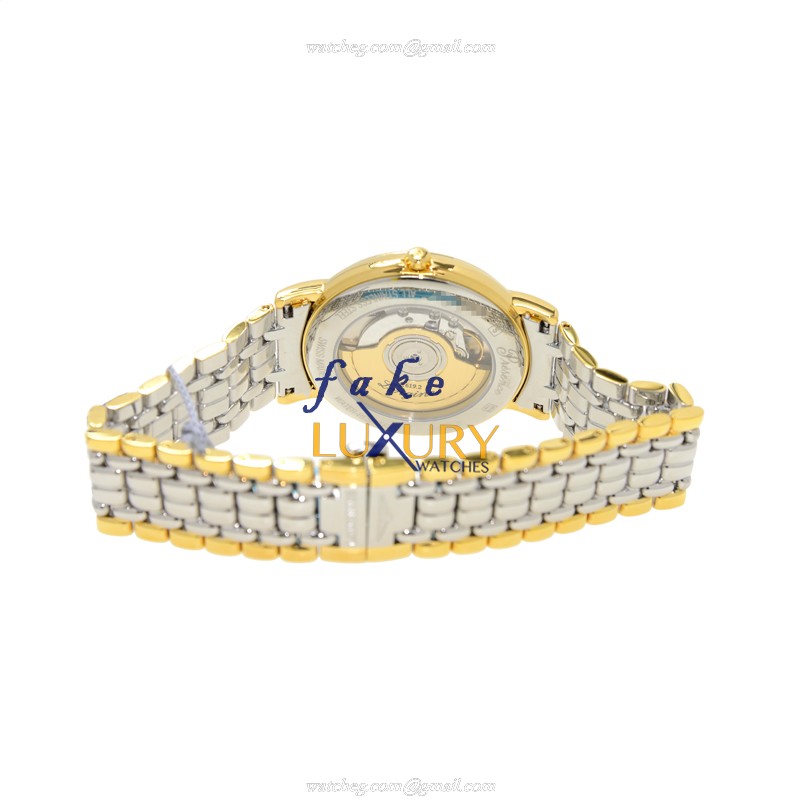Longines L4.921.2.11.7 PRESENCE Auto 18kt Gold/Steel Watch - Swiss Clone - White Dial, Silver Band - Image 4