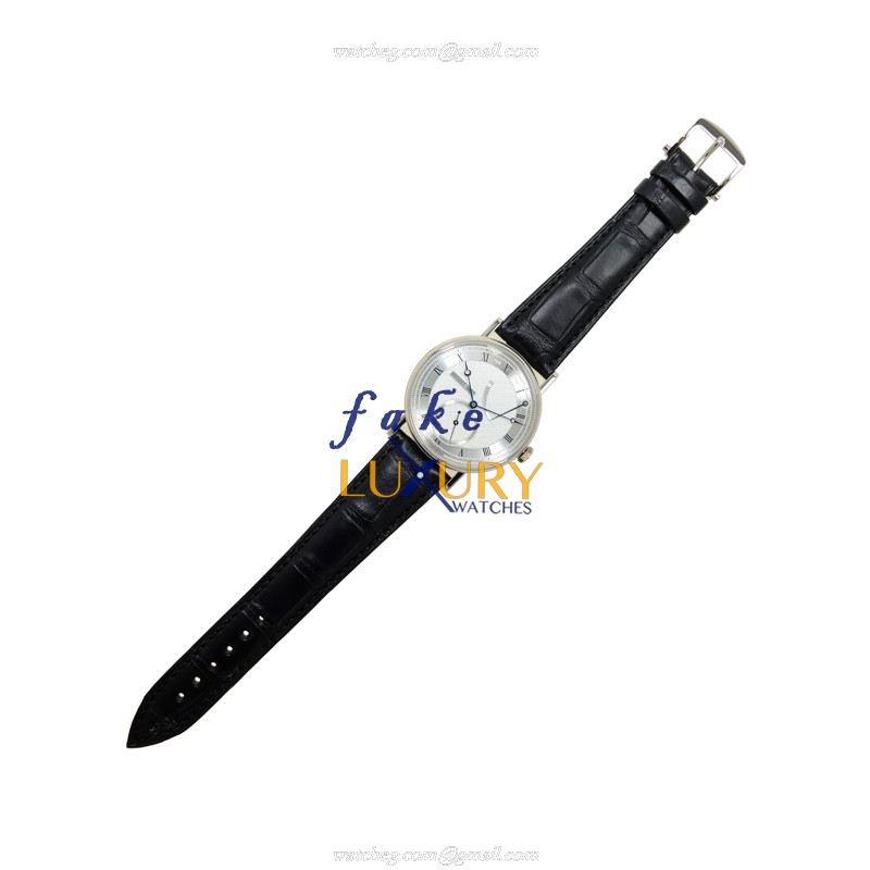 Breguet 5277BB/12/9V6 Replica Watch, Manual Wind, Silver Dial, 18kt White Gold Case, Black - Image 2