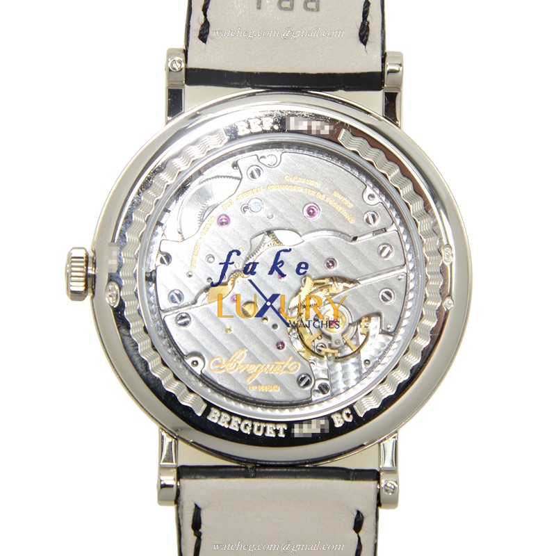 Breguet 5277BB/12/9V6 Replica Watch, Manual Wind, Silver Dial, 18kt White Gold Case, Black - Image 3