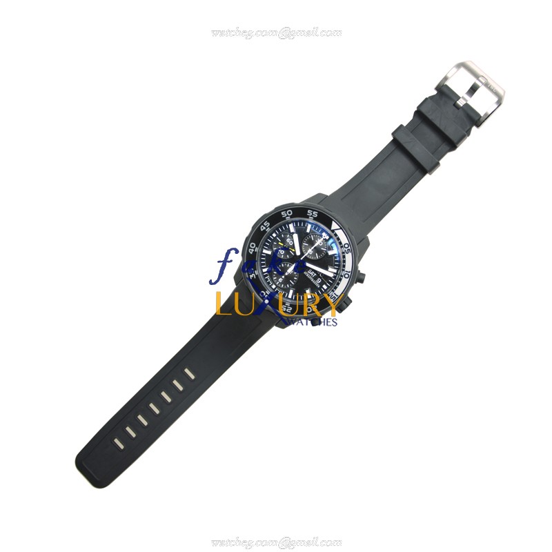 IWC IW376705 Aquatimer Replica Watch, Automatic, Black Dial, Stainless Steel Case, Rubber Strap - Image 2
