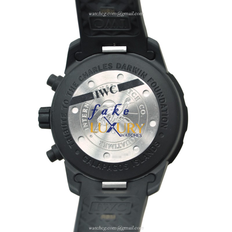 IWC IW376705 Aquatimer Replica Watch, Automatic, Black Dial, Stainless Steel Case, Rubber Strap - Image 3