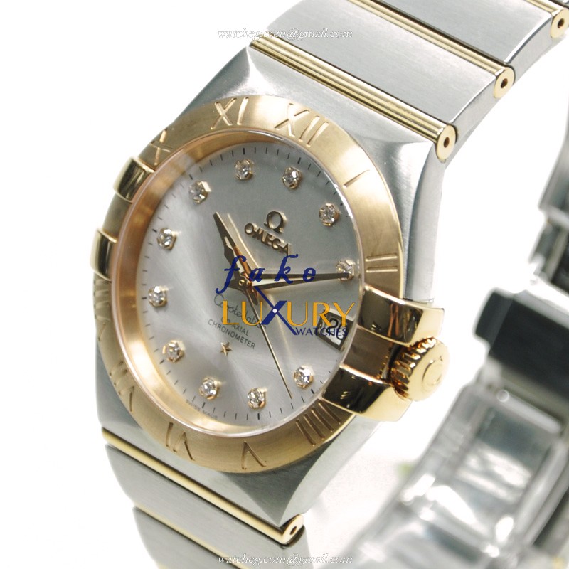 Omega 123.20.35.20.52.001 Constellation Automatic 18kt Rose Gold Steel Silver Dial Replica Watch - Image 3