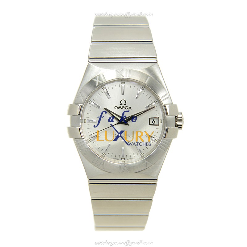 Omega Constellation 123.10.35.60.02.001 Quartz Stainless Steel Silver Dial Replica Watch - Image 2