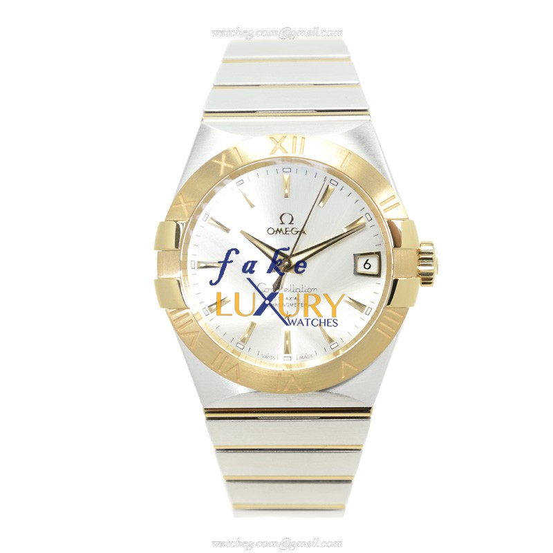 123.20.38.21.02.002 - Omega Constellation Replica Watch Automatic 38mm Silver Dial Gold Steel - Image 2