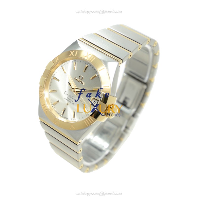 123.20.38.21.02.002 - Omega Constellation Replica Watch Automatic 38mm Silver Dial Gold Steel - Image 3