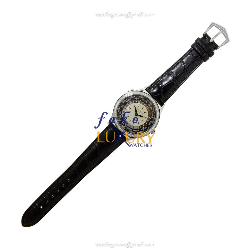 Patek Philippe 7130G-010 Replica Watch Manual Wind 18kt White Gold Diamond Silver Dial Black - Image 2