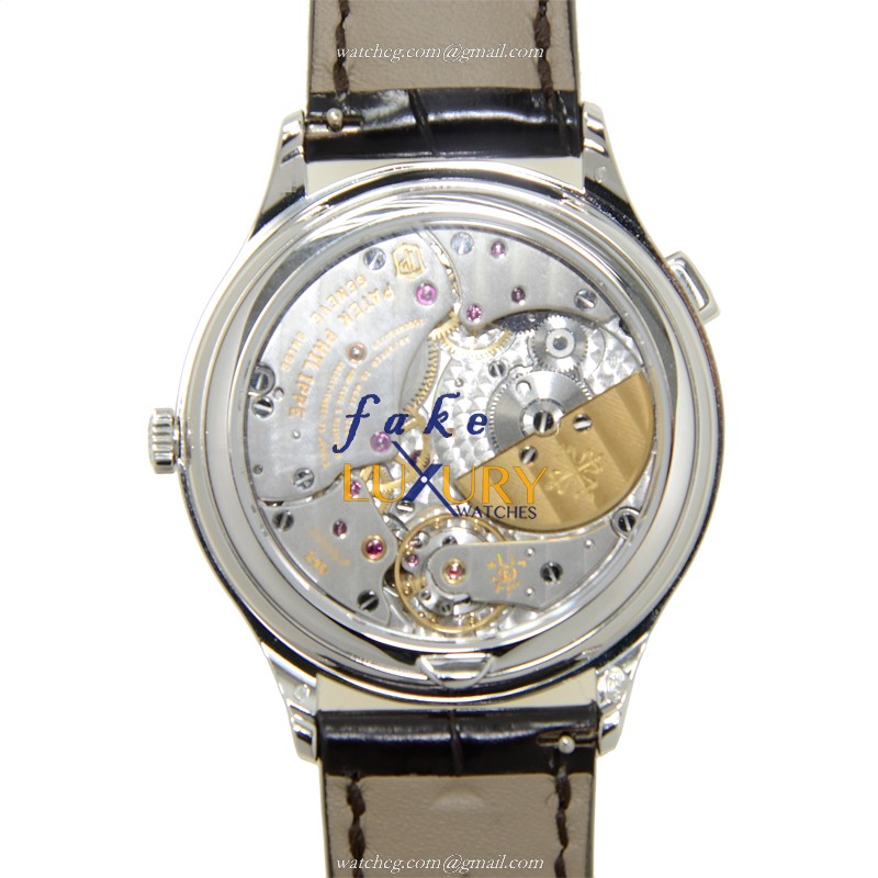 Patek Philippe 7130G-010 Replica Watch Manual Wind 18kt White Gold Diamond Silver Dial Black - Image 3