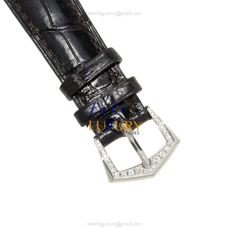 Patek Philippe 7130G-010 Replica Watch Manual Wind 18kt White Gold Diamond Silver Dial Black - Image 4