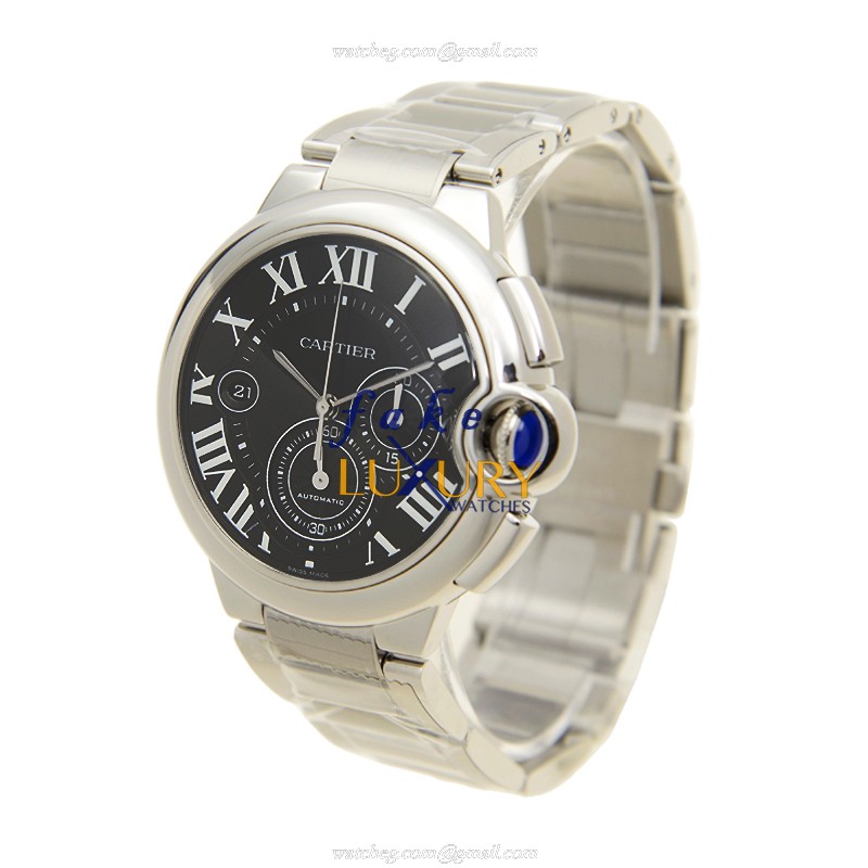 Cartier W6920077 BALLON BLEU AUTO Stainless Steel Replica Watch | Black Dial, Silver Strap | 1:1 - Image 3