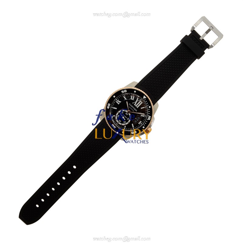 Cartier W7100055 CALIBRE DE CARTIER Automatic 18kt Rose Gold & Steel Replica Watch, Swiss Movement - Image 2