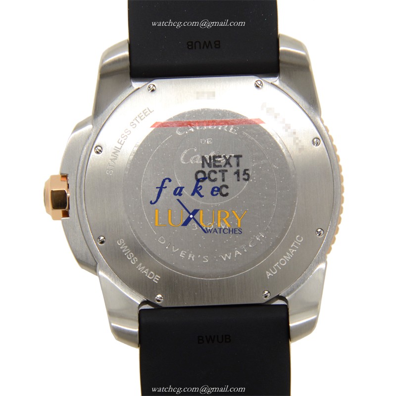 Cartier W7100055 CALIBRE DE CARTIER Automatic 18kt Rose Gold & Steel Replica Watch, Swiss Movement - Image 3