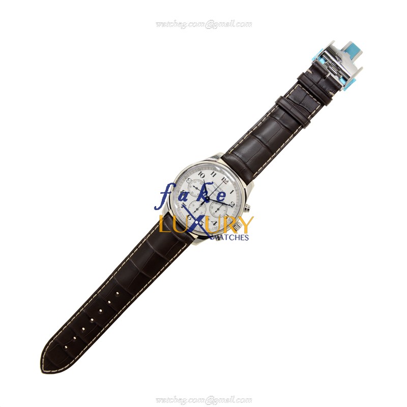 Longines L2.759.4.78.3 Replica Watch, Automatic Movement, White Dial, Steel Case, Brown Alligator - Image 2