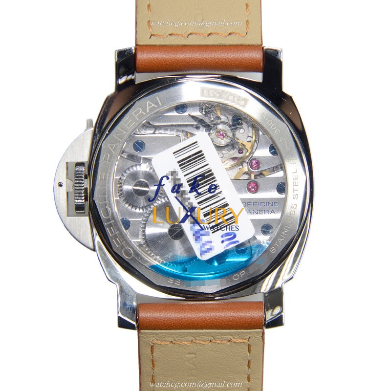 Panerai PAM00113 LUMINOR Manual Wind 44mm White Dial Brown Cowhide Strap Stainless Steel Replica - Image 3