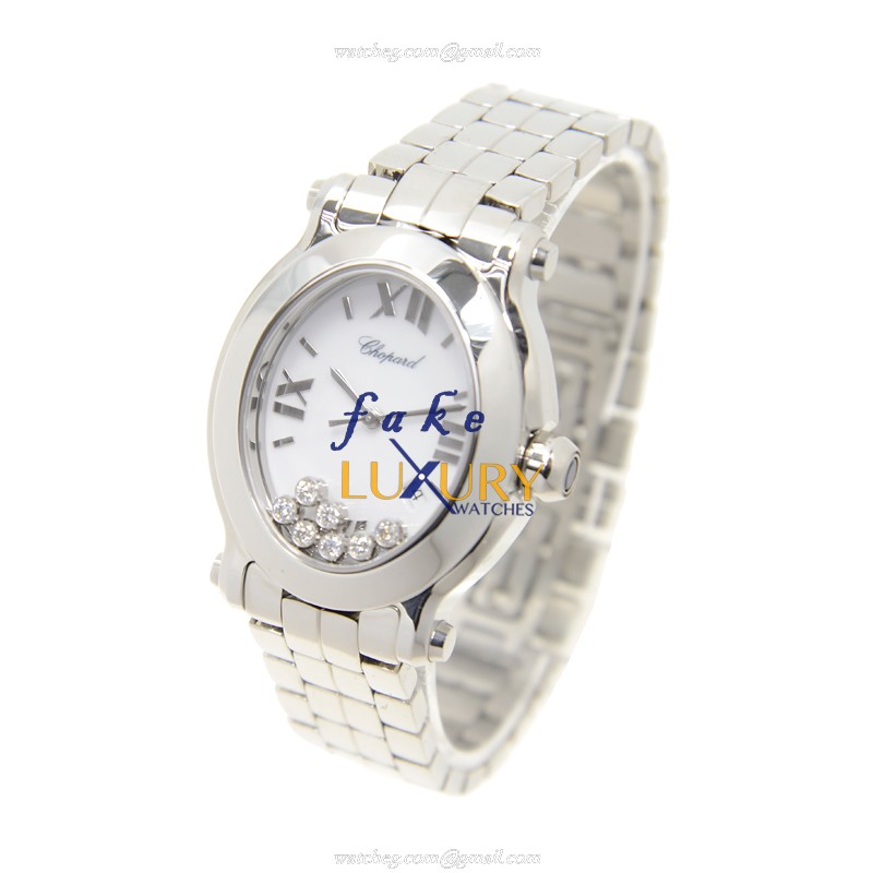 Chopard 278546-3003 Happy Sport Quartz Stainless Steel Watch, White Dial, Silver Strap Replica Watch - Image 3