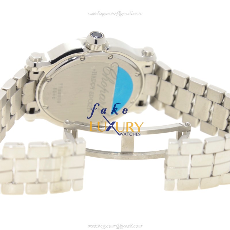 Chopard 278546-3003 Happy Sport Quartz Stainless Steel Watch, White Dial, Silver Strap Replica Watch - Image 5