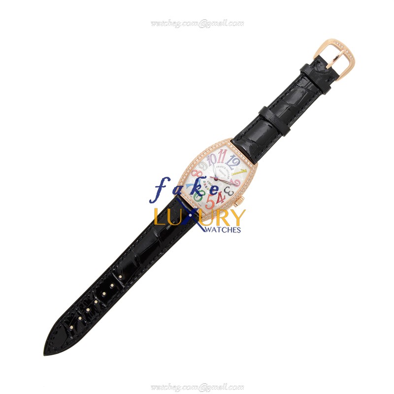 Franck Muller 5850 SC COL DRM D 5N CINTREE CURVEX Auto 18kt Rose Gold Diamond Replica Watch - Image 2
