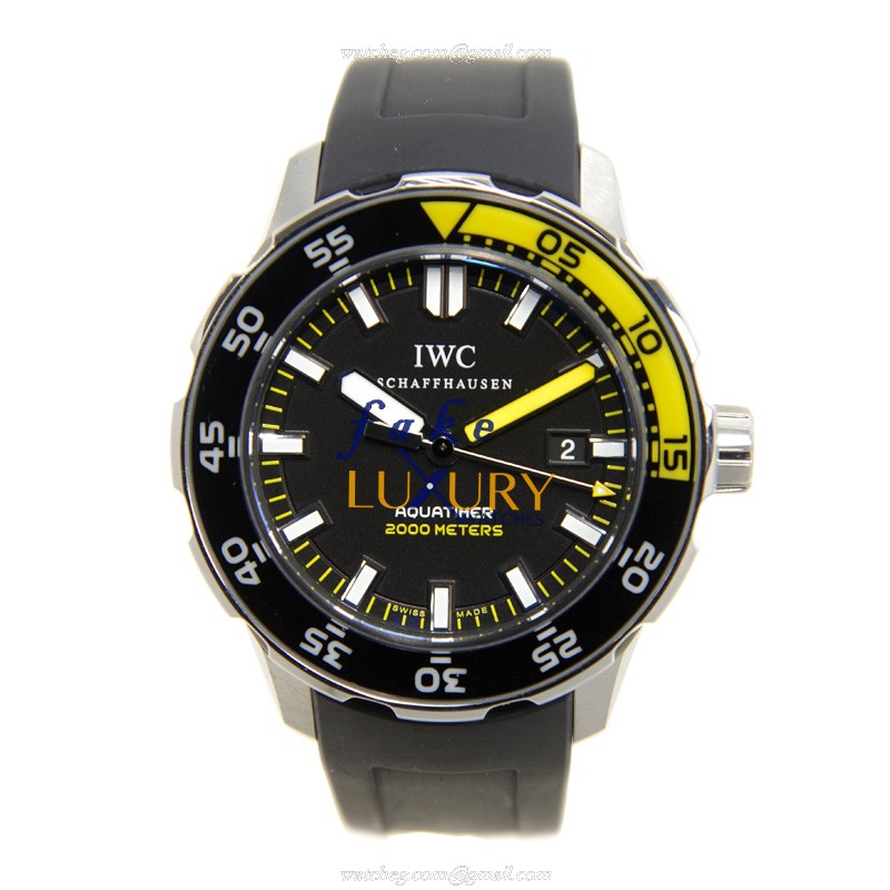 IWC Aquatimer IW356802 - Replica Watch - Automatic - Stainless Steel - Black Dial - Rubber Strap - Image 2