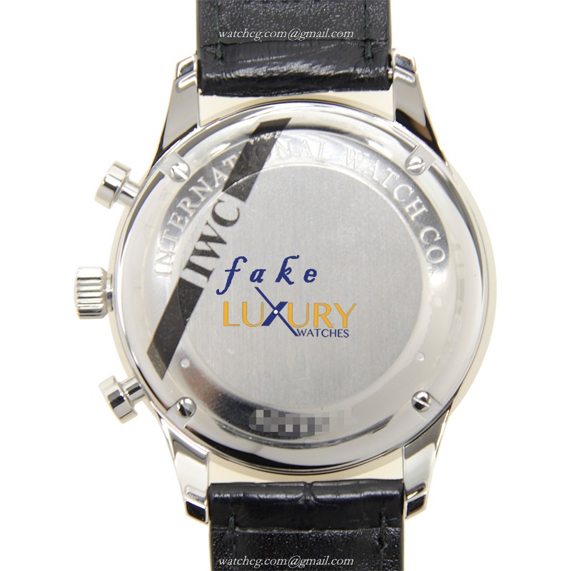 IWC Portuguese IW371445 Automatic Stainless Steel Silver Dial Black Alligator Strap Replica Watch - Image 3