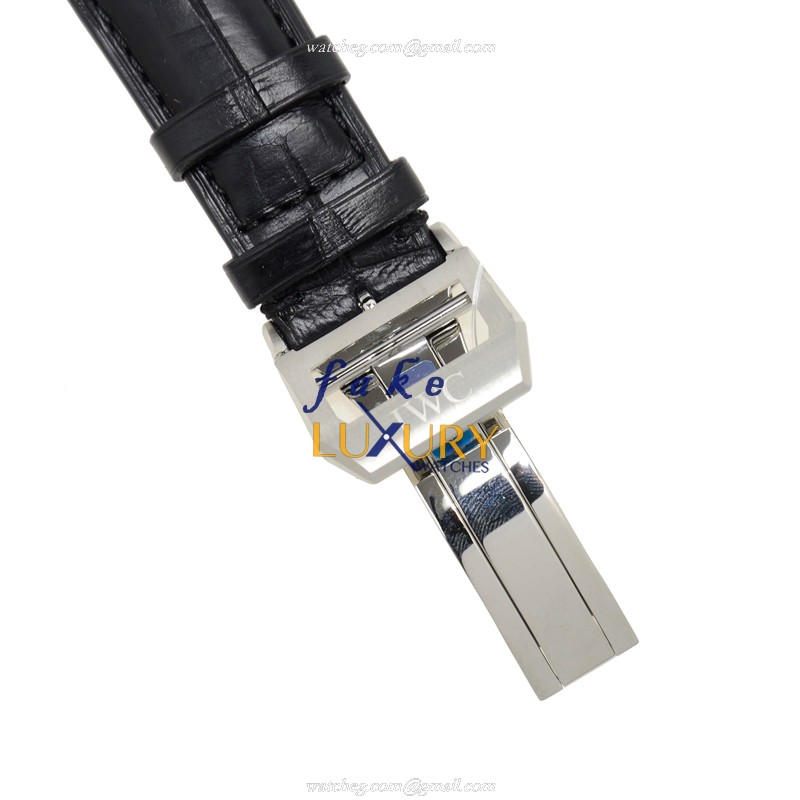 IWC Portuguese IW371445 Automatic Stainless Steel Silver Dial Black Alligator Strap Replica Watch - Image 4