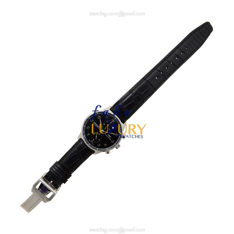 IWC Portuguese IW371447 Automatic Black Dial Stainless Steel Replica Watch - Image 2