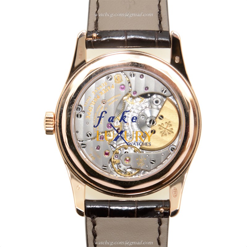6000R-001 - Patek Philippe Calatrava Replica Watch - 18kt Rose Gold Automatic - Brown Dial - Image 3