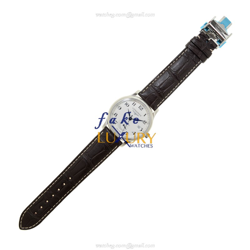 Longines L2.708.4.78.3 Master Automatic Replica Watch, Silver Dial, Steel Case, Brown Alligator - Image 2