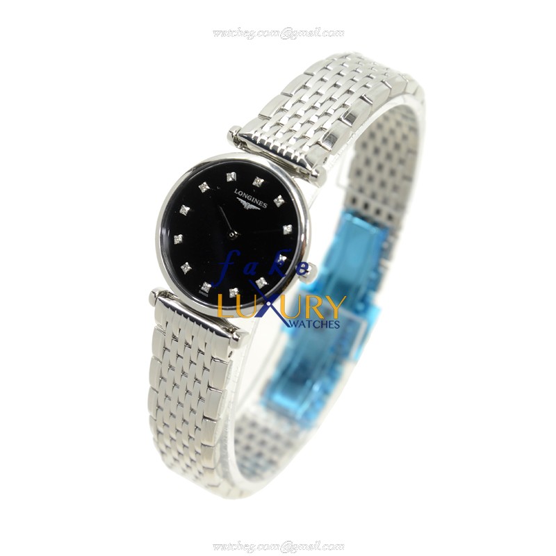 Longines L4.209.4.58.6 La Grande Replica Watch, Quartz, 24mm, Black Dial, Steel Bracelet - Image 3