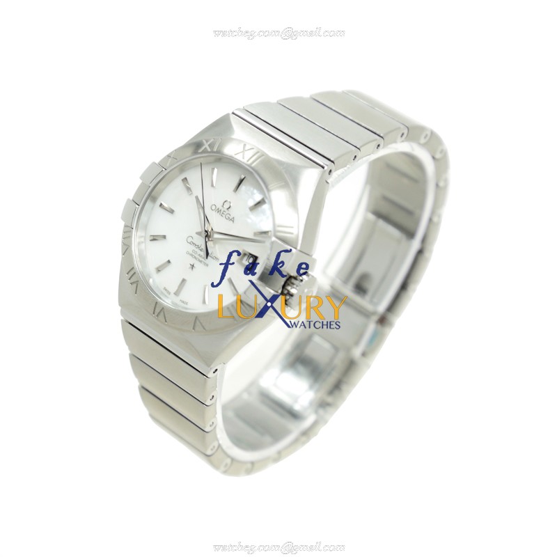 Omega Constellation 123.10.31.20.05.001 Replica Watch, Automatic, White Mother of Pearl Dial, Steel - Image 3