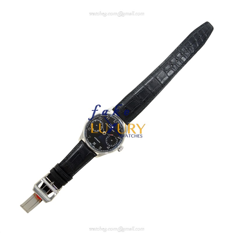 IWC IW500109 PORTUGUESE Automatic Black Dial Alligator Strap Replica Watch - Image 2