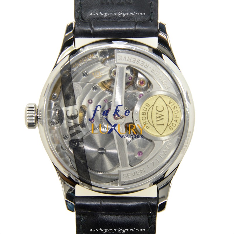 IWC IW500109 PORTUGUESE Automatic Black Dial Alligator Strap Replica Watch - Image 3