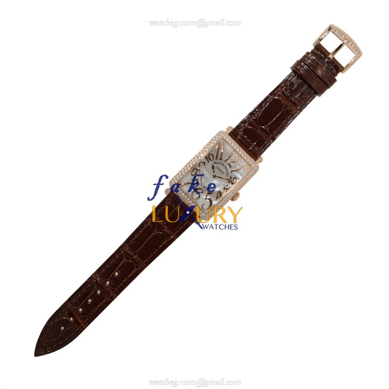Franck Muller 952QZREL MOPD5N LONG ISLAND Quartz 18kt Rose Gold Diamond Replica Watch - Image 2