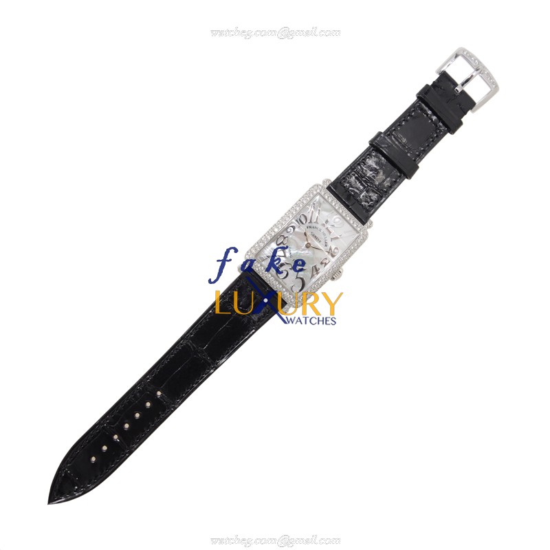 Franck Muller 952QZRELMOPODOG LONG ISLAND Quartz 18kt White Gold Diamond Replica Watch - Image 2