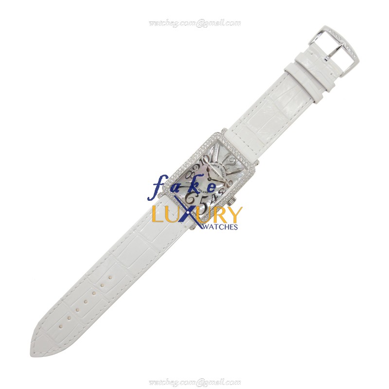 Franck Muller 1002 QZ REL MOP D OG Long Island Quartz White Gold Diamond Replica Watch - Image 2