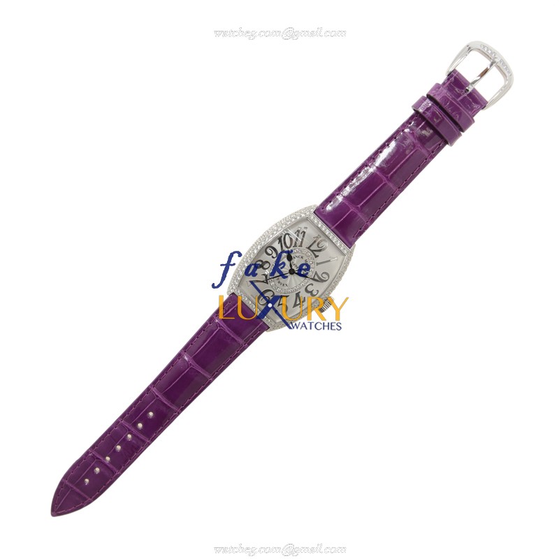 Franck Muller 5850 SC D CD 1R REL OG - Replica Watch - Automatic - 18kt White Gold Diamond - Silver - Image 2