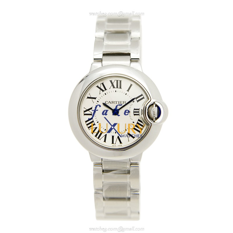 Cartier W69010Z4 Ballon Bleu Replica Watch - Quartz - 28.6mm Steel Case - Silver Dial - Image 2