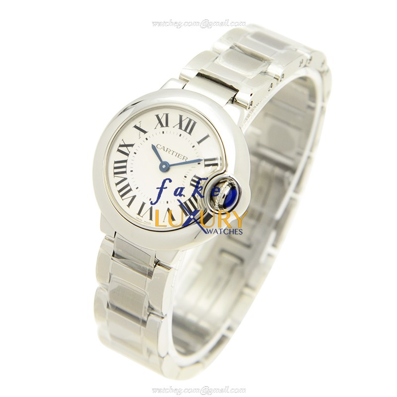 Cartier W69010Z4 Ballon Bleu Replica Watch - Quartz - 28.6mm Steel Case - Silver Dial - Image 3