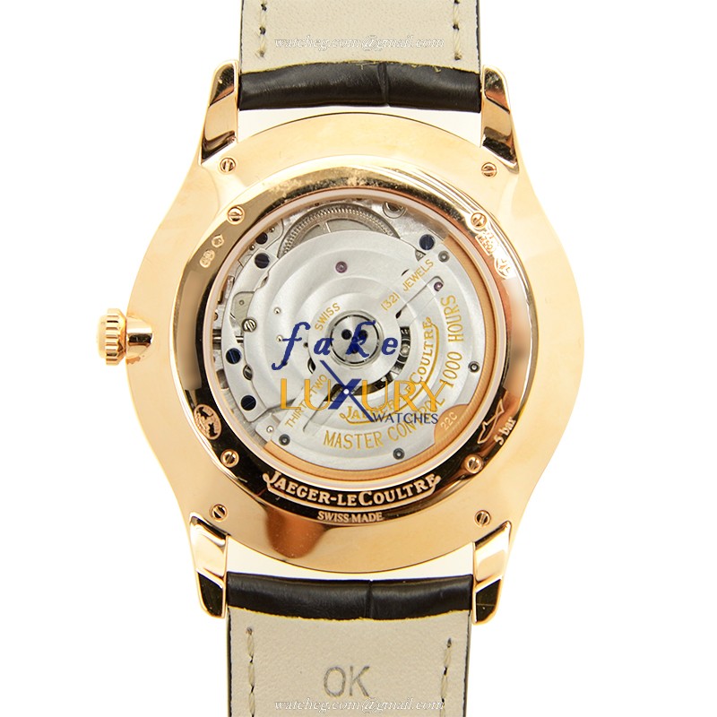 Jaeger-Lecoultre Q1352520 Master Ultra Thin Replica Watch, Beige Dial, Rose Gold Case, Black - Image 3