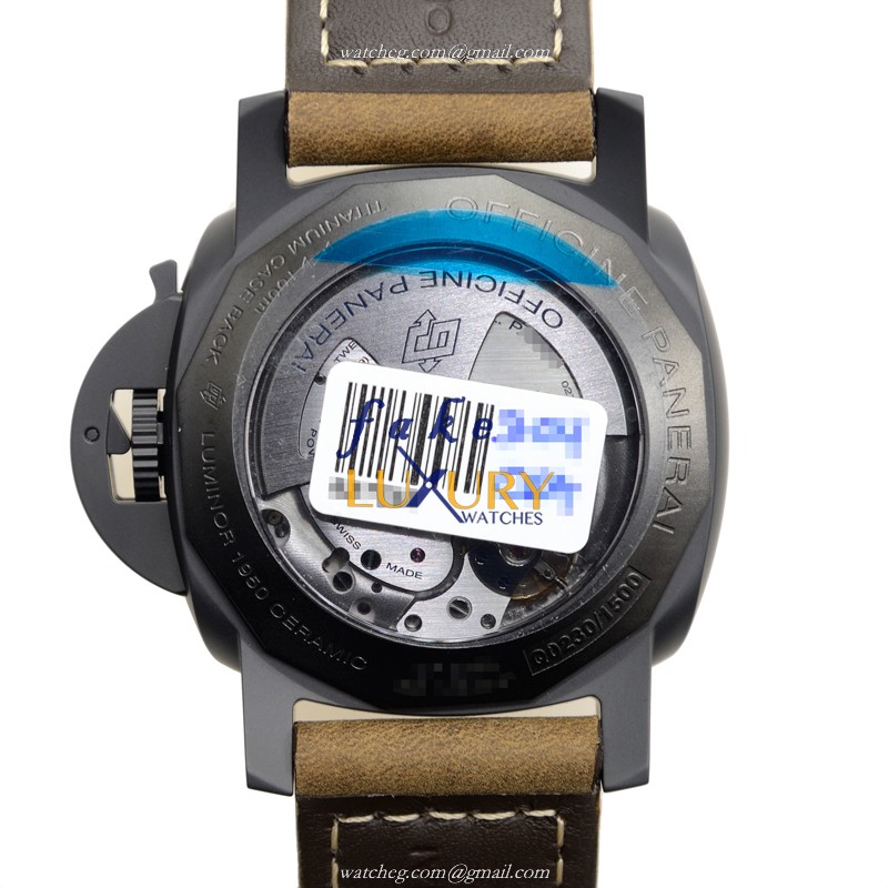 Panerai PAM00441 Luminor Replica Watch, Automatic Movement, Black Dial, Ceramic Case 44mm - Image 3