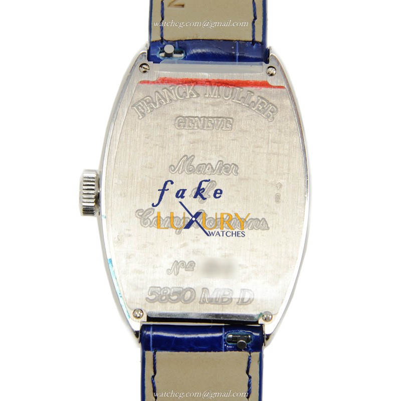 Franck Muller 5850 MB D OG Replica Watch, Automatic, Dark Blue Dial, White Gold & Diamond - Image 3