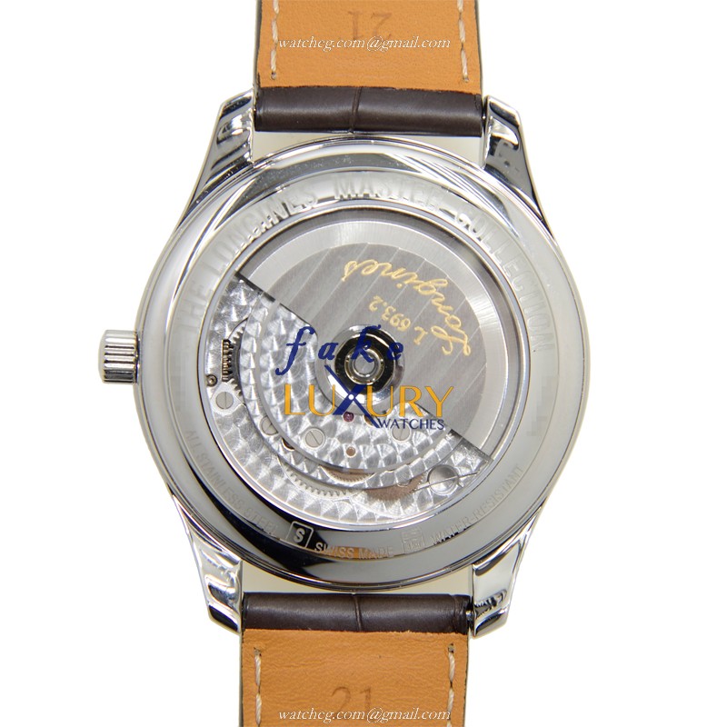 Longines MASTER L2.666.4.78.3 | Silver Dial | Automatic | Alligator Strap | Steel | Replica Watch - Image 3