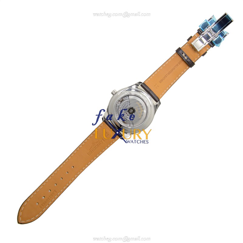 Longines MASTER L2.666.4.78.3 | Silver Dial | Automatic | Alligator Strap | Steel | Replica Watch - Image 4
