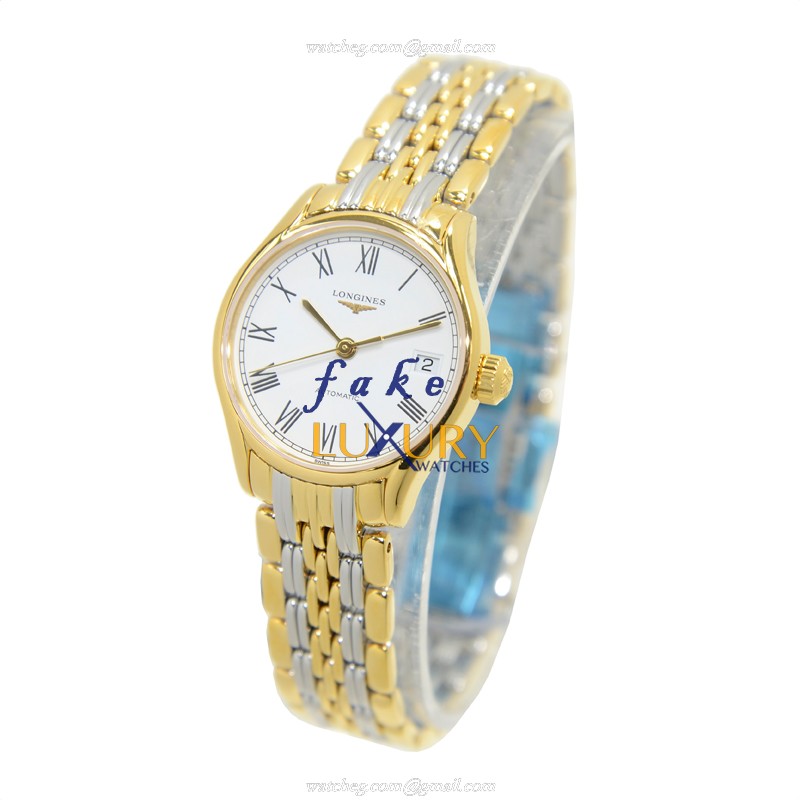 Longines L4.360.2.11.7 Lyre Replica Watch, 25mm PVD Gold Case, Automatic, White Dial - Image 3